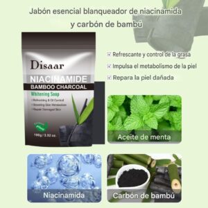 Jabón con Niacinamida y Carbón Activo de Bamboo Disaar
